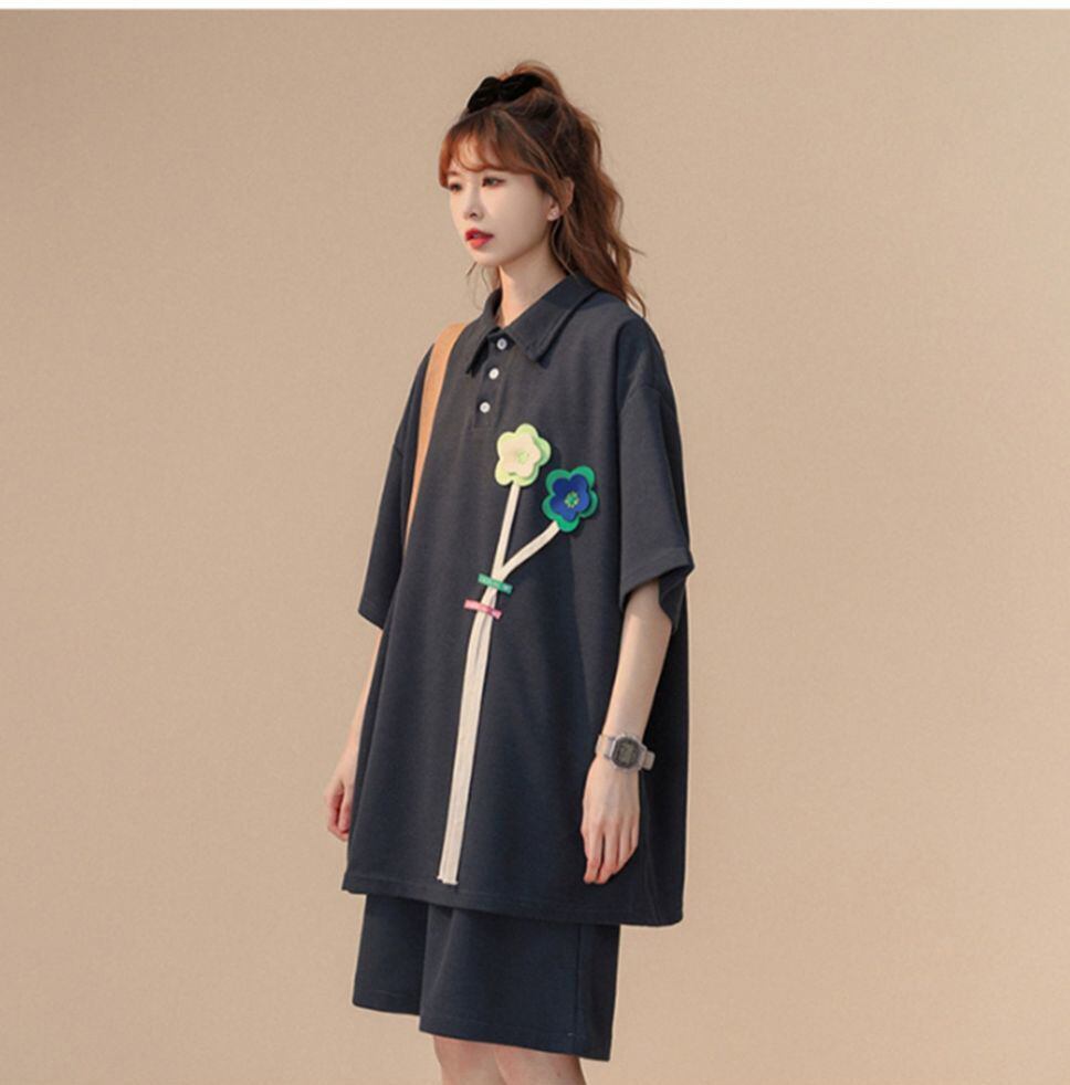期間限定 ゆったり感アップ ファッション Tシャツ＋ショートパンツ セットアップ＜U-8679＞