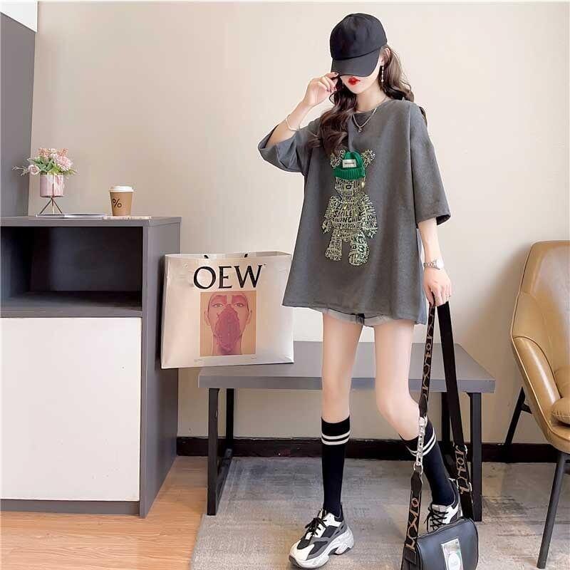 好感度満載 ラウンドネック スタイリッシュ プリント Tシャツ カットソー＜U-2795＞