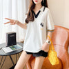 オシャレ度満点 切り替え カジュアル プリント Tシャツ カットソー＜U-3593＞
