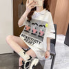 夏新作 アルファベットプリント POLOネック ロング Tシャツ ゆったりワンピース ＜U-3038＞