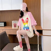 美人度アップ Tシャツ 可愛いウサギ 丸襟 半袖＜U-2824＞