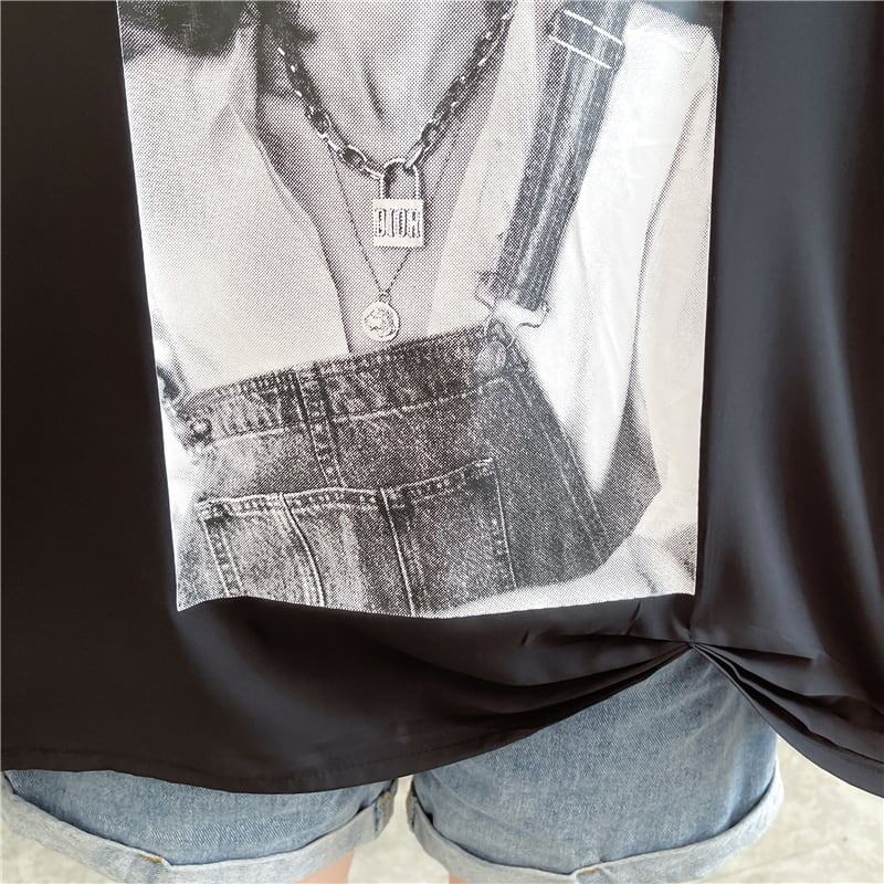 デザイン感 プリント チャーミング Tシャツ カットソー＜U-3476＞