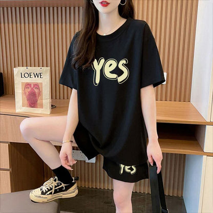 主役級 カジュアル シンプル 半袖Ｔシャツⅹパンツセット全2色<U-11662>