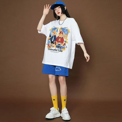 上質  シンプル カジュアル半袖Ｔシャツⅹパンツセット<U-8068>