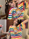 売り切れ必至 トレンドアイテム 存在感抜群 ストライプ柄 半袖Tシャツ<U-9270>