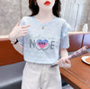 新商品 大人可愛い 話題沸騰中 ホットダイヤモンド 全3色 半袖Tシャツ<U-8868>