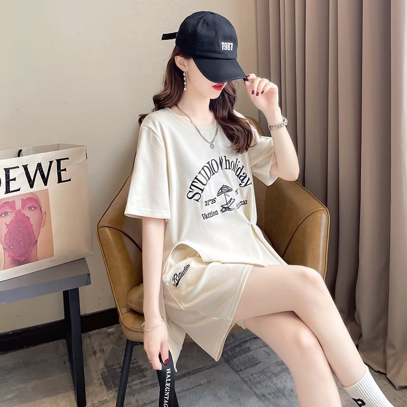 着心地抜群 切り替え 女性力を高める Tシャツ＋ショートパンツ セットアップ＜U-3612＞