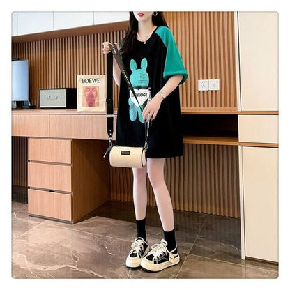 コットンパーソナライズジッパー大ポケットスリット半袖Tシャツ<U-2884>
