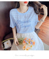 【半額！期間限定！！】大活躍 シフォン 定番シンプル 刺繍 全3色 Tシャツ カットソー ＜U-8601＞