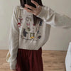 都市ファッショ オシャレデザイン 可愛い  スウェット<isf-10194>