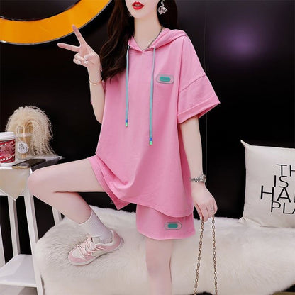 オシャレ度満点 Tシャツ＋ショートパンツ ゆったり感アップ セットアップ＜U-3466＞