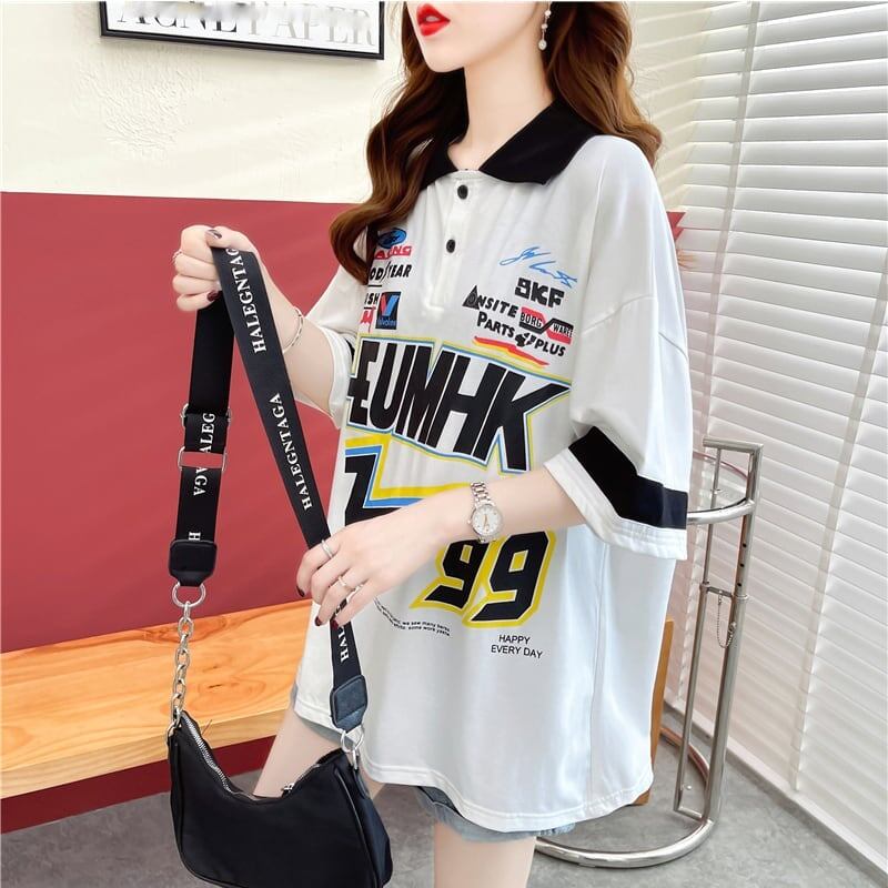 着心地抜群 切り替え 女性力を高める プリント Tシャツ カットソー＜U-3524＞