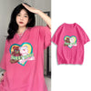絶対欲しい大人可愛い カジュアル 高見えデザイン プリント全6色 半袖Tシャツ<U-9328>