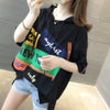 オシャレ度満点 切り替え カジュアル プリント Tシャツ カットソー＜U-3491＞
