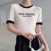 ゆったり感アップ アルファベット ファッション Tシャツ カットソー＜U-3077＞