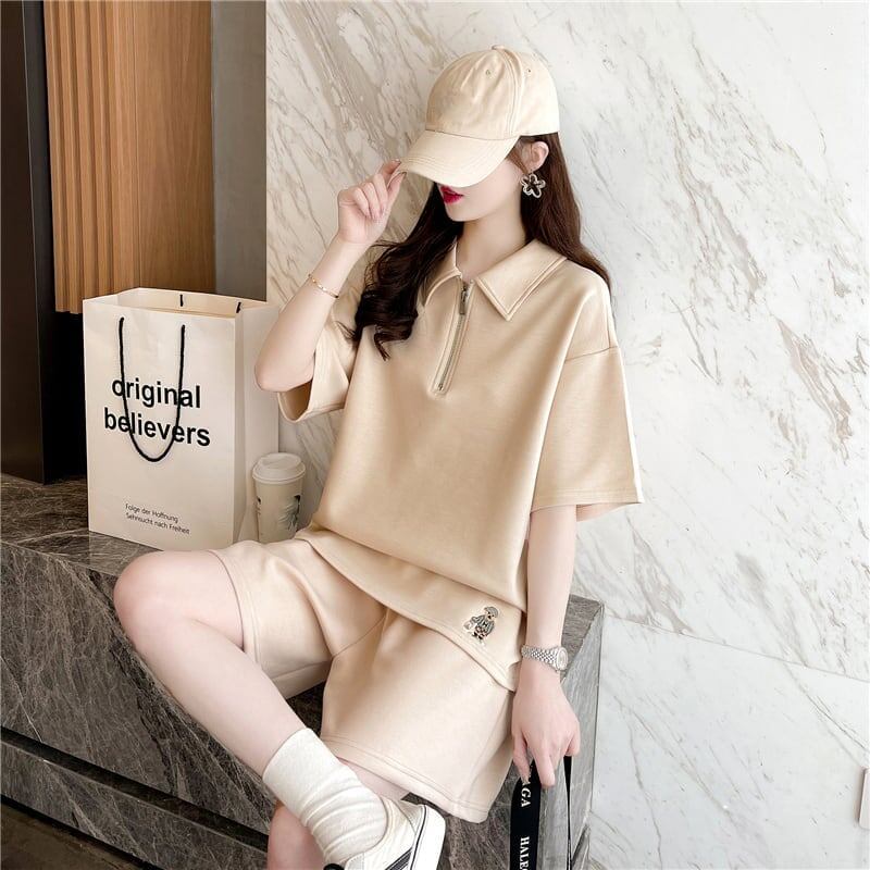 ファッション 切り替え ゆったり感アップ Tシャツ＋ショートパンツ セットアップ＜U-3616＞