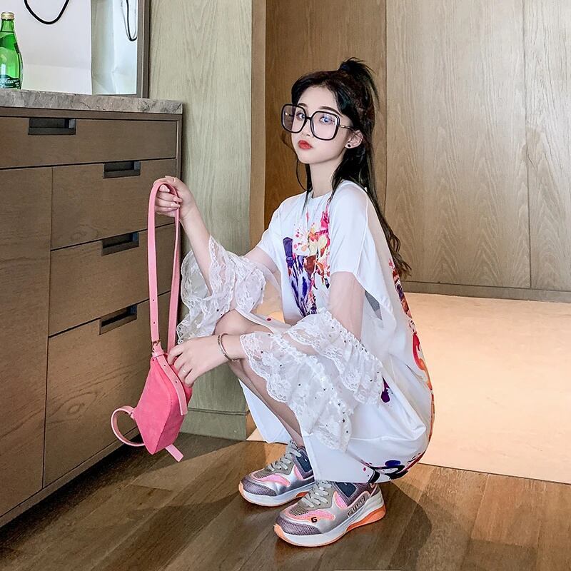 好感度UP デザイン スウィート 一目惚れ 切り替え Tシャツ ＜U-8004＞