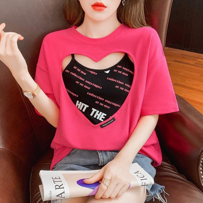 合わせやすい Tシャツ＋キャミソール チャーミング セットアップ＜U-3454＞