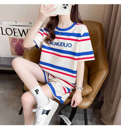 絶対欲しい 真夏も快適 美人度アップ カジュアル 半袖 Tシャツ ショートパンツ セットアップ ＜U-11192＞