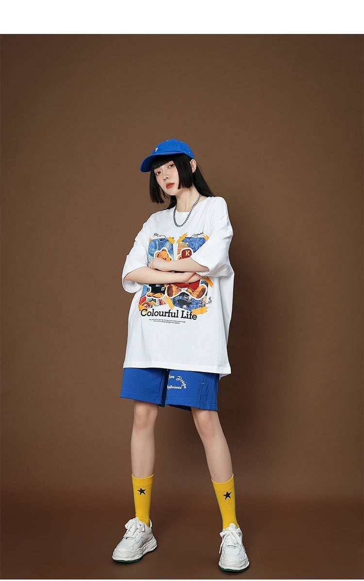 上質  シンプル カジュアル半袖Ｔシャツⅹパンツセット<U-8068>