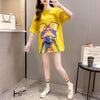 絶対流行 プリント ファッション ゆったり 全4色 半袖 Tシャツ＜U-11523＞