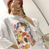 ルーズ 切り替え オシャレ度満点 プリント Tシャツ カットソー＜U-3459＞