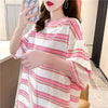 スタイリッシュ ボーダー柄 お値段以上 Tシャツ カットソー＜U-3345＞