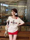 売れ筋 早い者勝ち 絶対流行 カジュアル Tシャツ<U-11405>