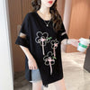 イレギュラー 切り替え カジュアル プリント Tシャツ カットソー＜U-3496＞