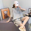 定番シンプル ?感?佳 夏に嬉しい機能付き カジュアル 全4色 半袖トップスⅹショートパンツセット<U-9079>