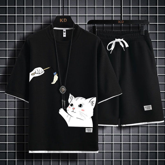 男女兼用 上質 カジュアル Tシャツ & ショーツ セットアップ U-80040