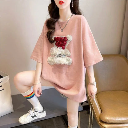 デザインセンス重工業立体パターンベアーズニューアイロンダイヤメッシュ半袖Tシャツ<U-2916>