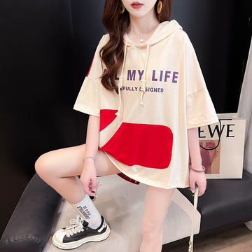 好感度UP 早い者勝ち 絶対流行 カジュアル 2色選択 Tシャツ<U-11678>