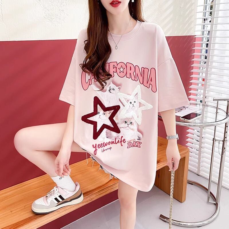 売り切れ必至 ルーズ カジュアル プリント 6種選択可 半袖Tシャツ<U-8873>