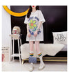 【半額！期間限定！！】新商品 切り替え 一目惚れ 透かし彫り プリント Tシャツ カットソー＜U-8523＞