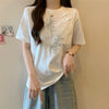 おすすめ 海外トレンド カジュアル モーダル 刺繍 半袖Tシャツ＜U-8476＞