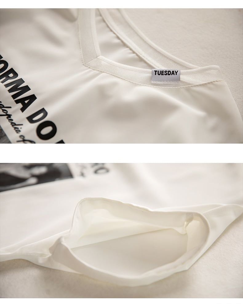 話題沸騰中 ファッション 着回し力抜群 プリント 2色選択 半袖Tシャツ＜U-8621＞