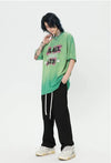 見逃し厳禁 ファッション ストリート系 ヴィンテージ加工 アルファベット プリントTシャツ ＜U-2921＞