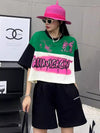 着回し力抜群 切り替え三色 韓国系 ゆったり半袖Tシャツ ＜U-8455＞