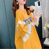 コットンレーストリム半袖Tシャツ<U-3028>