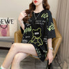 カジュアル 切り替え 好感度満載 プリント Tシャツ カットソー＜U-3543＞