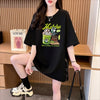 着回し力抜群 切り替え プリント ロング Tシャツ ゆったり半袖 Tシャツ ＜U-8498＞