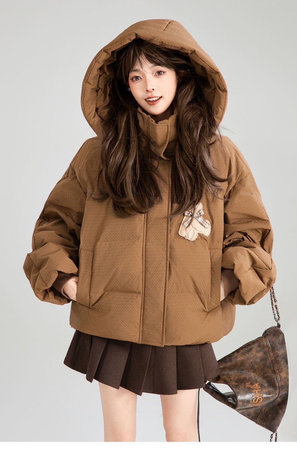 美人度アップ 上質 高見えデザイン フード付き ベーカリージャケット <U-10326>