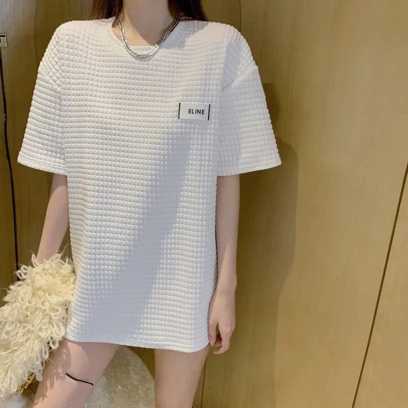 スタイリッシュ ラウンドネック 一目惚れ Tシャツ カットソー＜U-2982＞