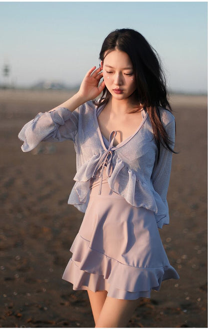 好感度UP 全4色 カジュアル 半袖 Tシャツ 水着 ワンピース ＜U-11816＞