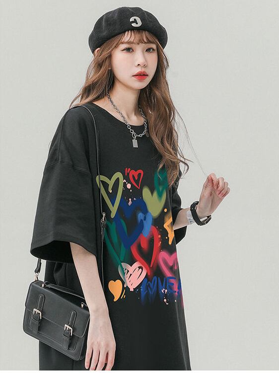 売り切れ必至 プリント ファッション 4色選択 半袖Tシャツ＜U-8594＞