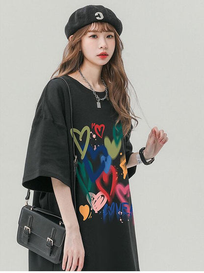 売り切れ必至 プリント ファッション 4色選択 半袖Tシャツ＜U-8594＞