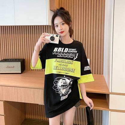 おすすめ 早い者勝ち 絶対流行 カジュアル 2色選択 Tシャツ<U-11582>
