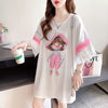 新商品 切り替え キュート ゆったり 全2色 半袖Tシャツ＜U-8349＞
