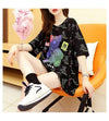 大活躍 プリント 熊柄 Tシャツ ラウンドネック ゆったり半袖＜U-3004＞